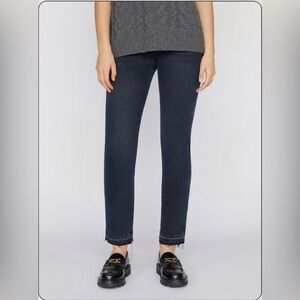 Le Sylvie Slender Straight Jeans with raw hem - Black / Dark Gray